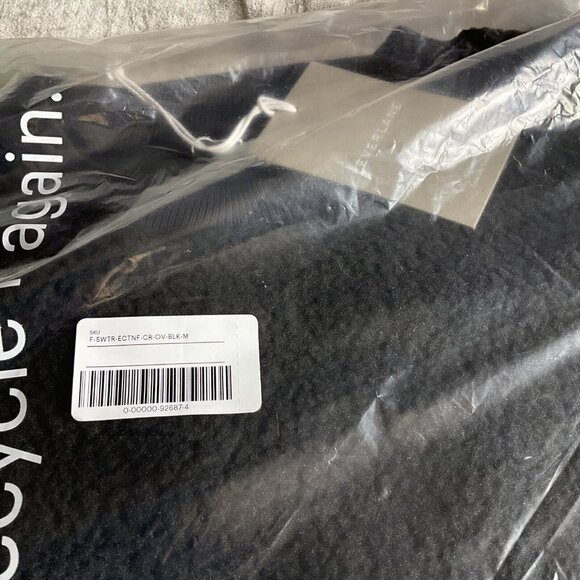 Everlane Woman’s Pullover Teddy Crewneck Oversized Sweatshirt Loungewear M Black - Picture 7 of 9